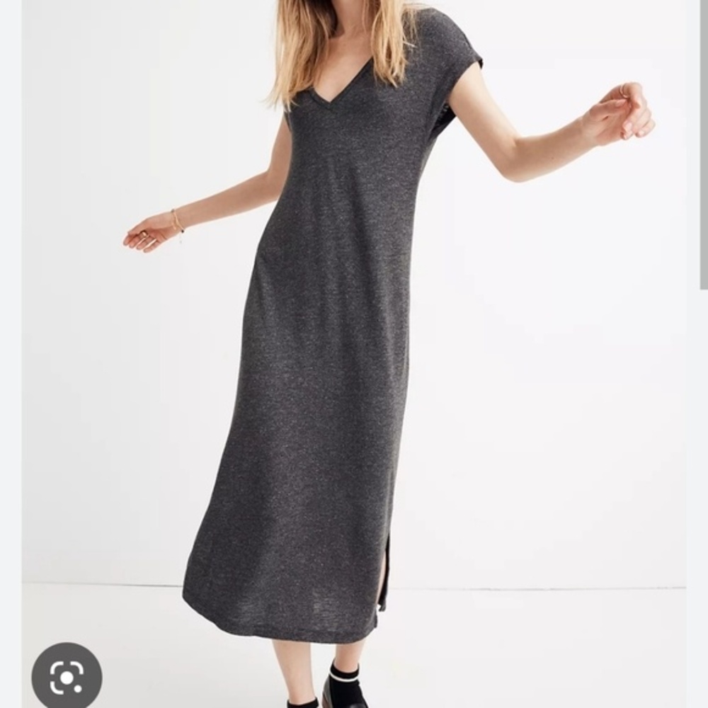Madewell Horizon Midi Dress in Gray Size Small